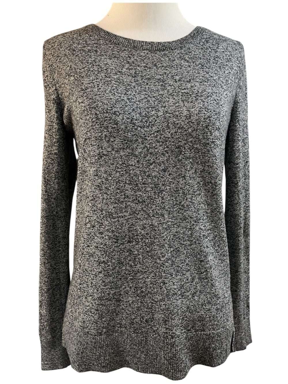 OLD NAVY Y2K CLASSIC CREW LONG SLEEVE SWEATER BLACK MARL SIZE EXTRA SMALL